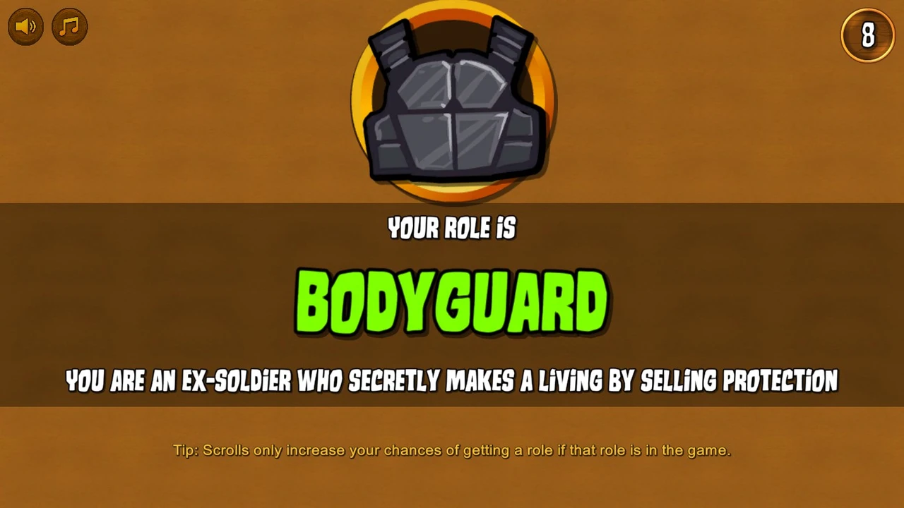 Town of Salem Bodyguard role reveal with its original icon and name.