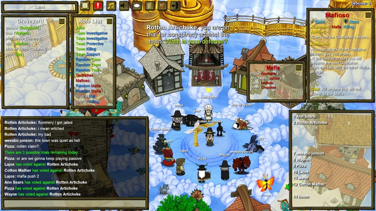 Town of Salem: discussion of conflicting role and night-action claims.
