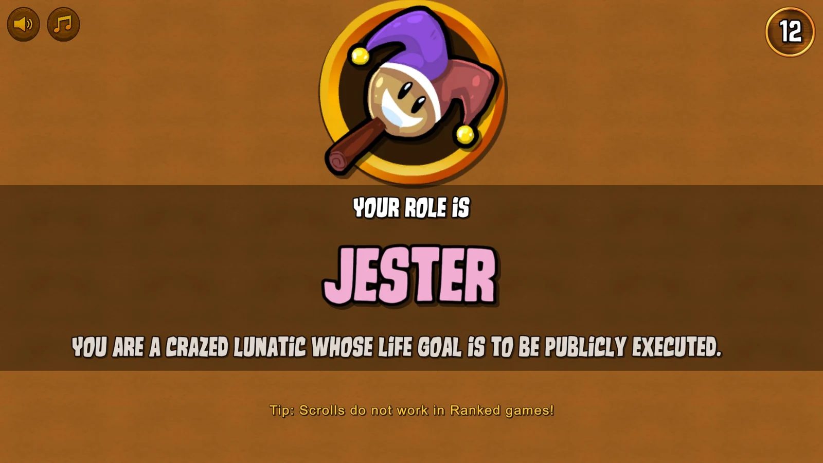 Town of Salem gameplay with the Jester role panel visible.