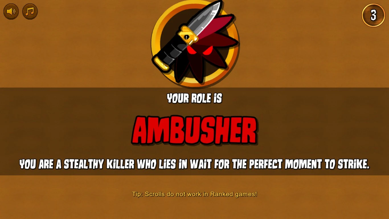 Town of Salem gameplay with the Ambusher role panel visible.