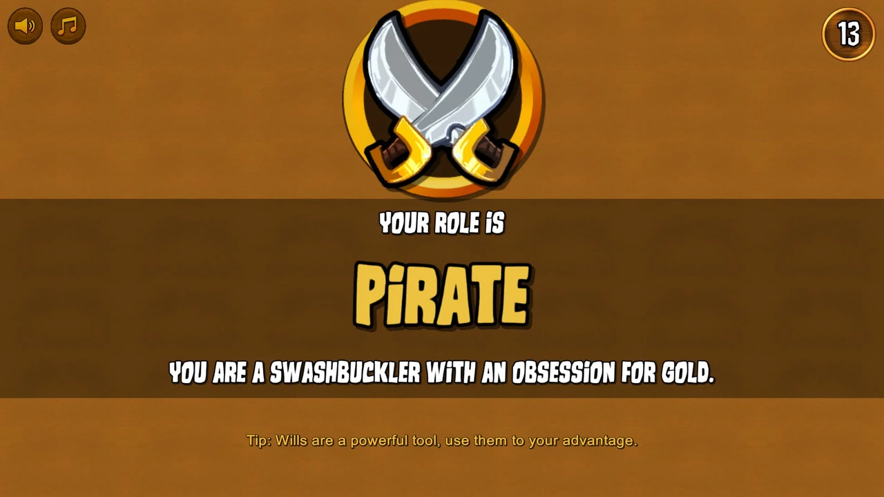 Town of Salem Pirate role reveal with its original icon and name.