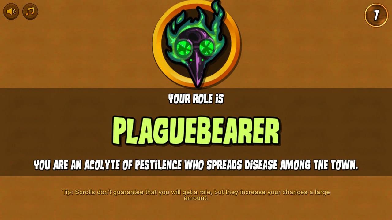 Town of Salem Plaguebearer role reveal with its original icon and name.