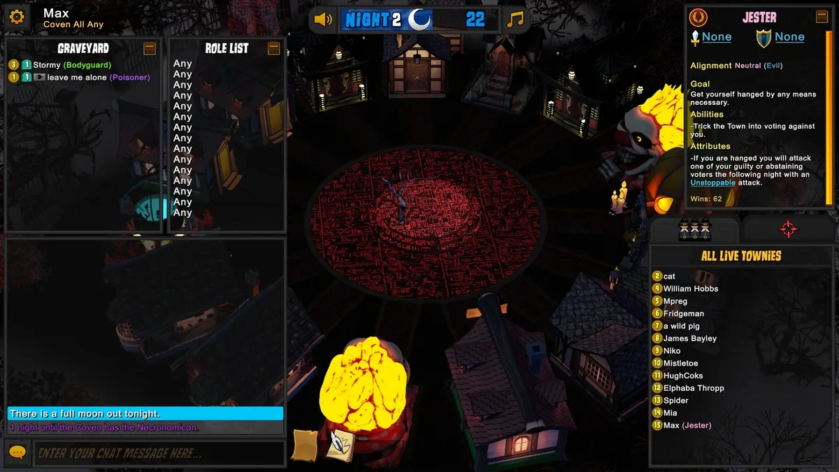 Town of Salem gameplay illustrating separate claim from proof.