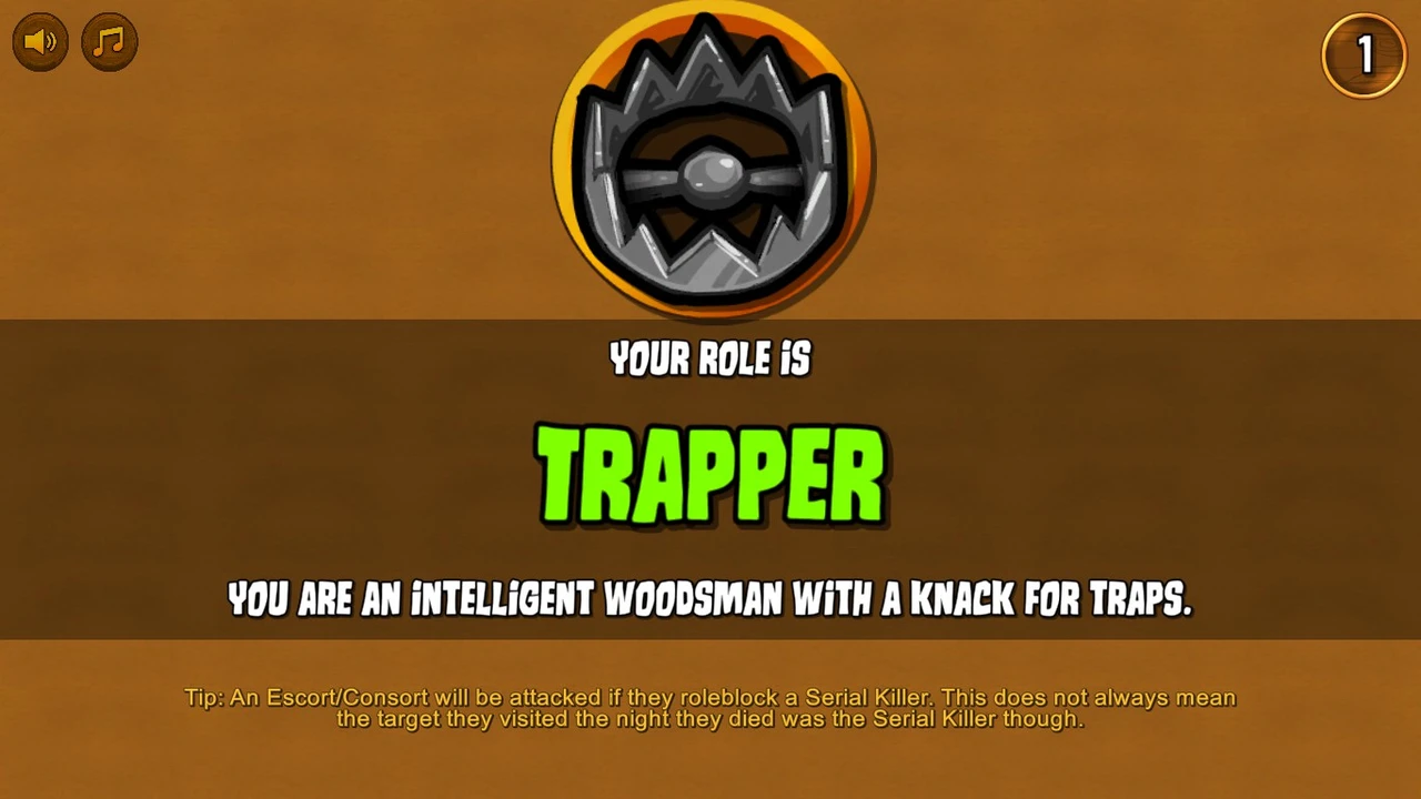 Town of Salem Trapper role reveal with its original icon and name.