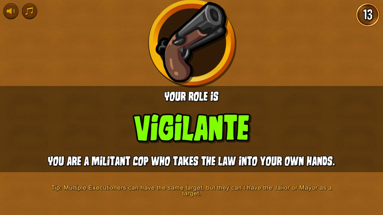 Town of Salem Vigilante role reveal with its original icon and name.