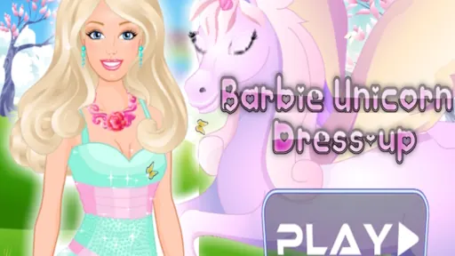 Barbie unicorn dress up browser game