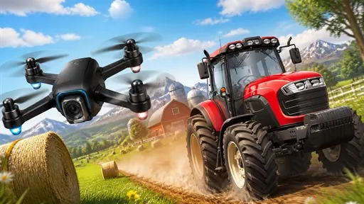 Drone vs Tractor Challenge browser game